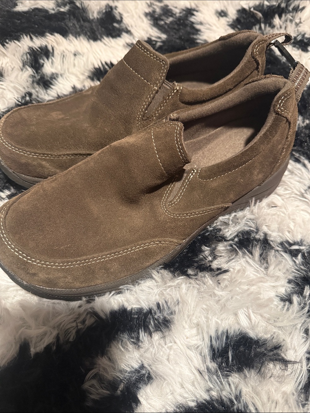 L.L. Bean Brown Suede Slip-On Loafers winter rain size 8.5